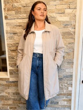Creenstone Light taupe Hooded Women's Coat - Neutral Long Jacket